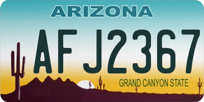 AZ license plate AFJ2367