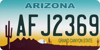 AZ license plate AFJ2369