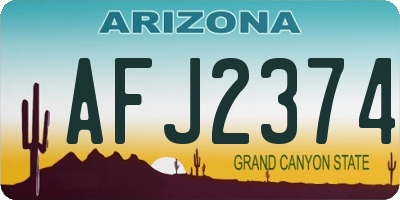 AZ license plate AFJ2374
