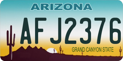 AZ license plate AFJ2376