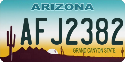 AZ license plate AFJ2382
