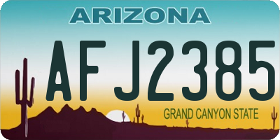 AZ license plate AFJ2385