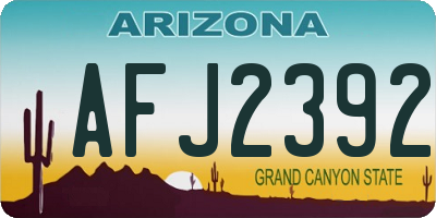 AZ license plate AFJ2392