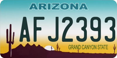AZ license plate AFJ2393
