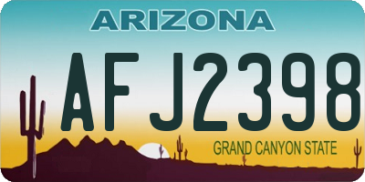 AZ license plate AFJ2398