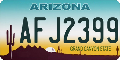 AZ license plate AFJ2399
