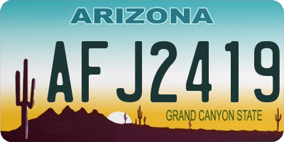 AZ license plate AFJ2419