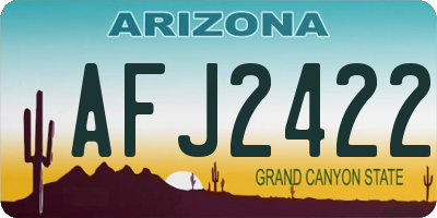 AZ license plate AFJ2422