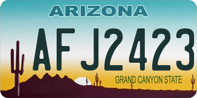 AZ license plate AFJ2423