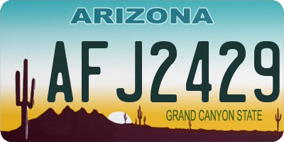 AZ license plate AFJ2429