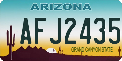 AZ license plate AFJ2435