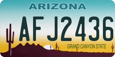 AZ license plate AFJ2436