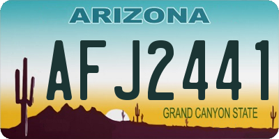 AZ license plate AFJ2441