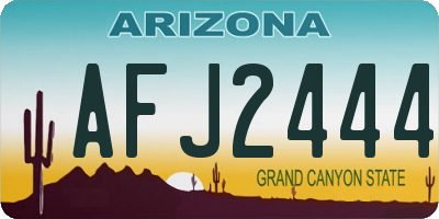 AZ license plate AFJ2444