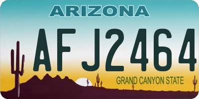 AZ license plate AFJ2464