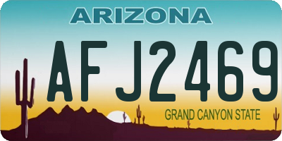 AZ license plate AFJ2469