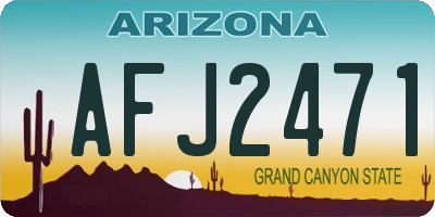 AZ license plate AFJ2471