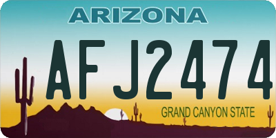 AZ license plate AFJ2474