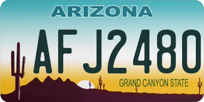 AZ license plate AFJ2480