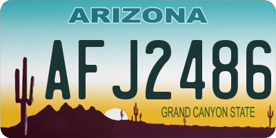 AZ license plate AFJ2486