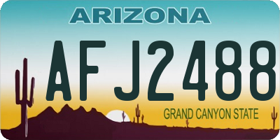 AZ license plate AFJ2488