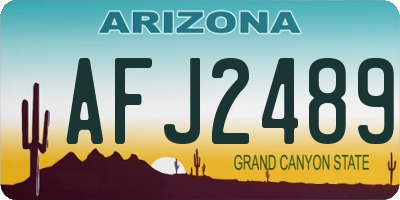 AZ license plate AFJ2489