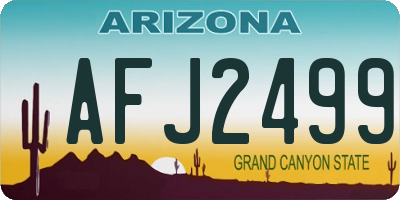 AZ license plate AFJ2499