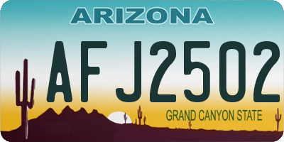 AZ license plate AFJ2502