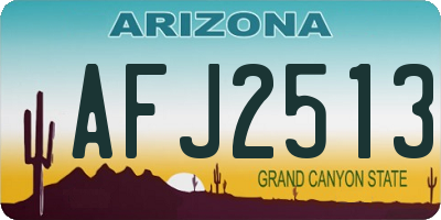 AZ license plate AFJ2513