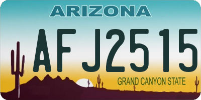 AZ license plate AFJ2515