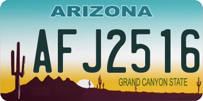 AZ license plate AFJ2516