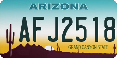 AZ license plate AFJ2518