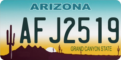 AZ license plate AFJ2519