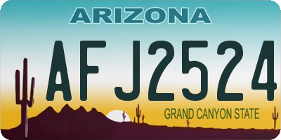 AZ license plate AFJ2524