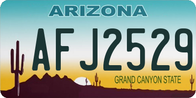 AZ license plate AFJ2529
