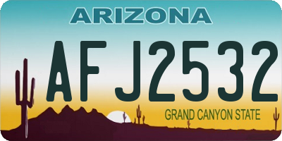 AZ license plate AFJ2532
