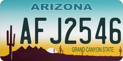 AZ license plate AFJ2546