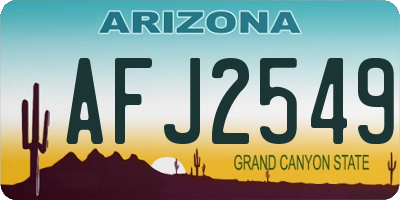 AZ license plate AFJ2549