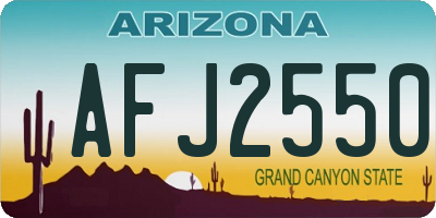 AZ license plate AFJ2550