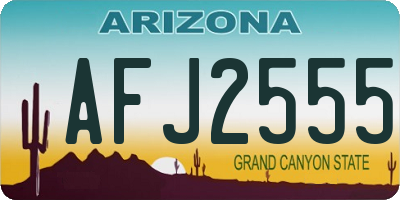 AZ license plate AFJ2555