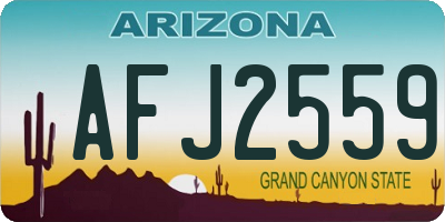 AZ license plate AFJ2559