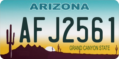AZ license plate AFJ2561