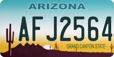 AZ license plate AFJ2564