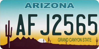 AZ license plate AFJ2565