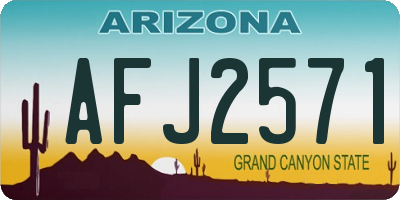 AZ license plate AFJ2571