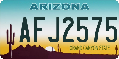 AZ license plate AFJ2575