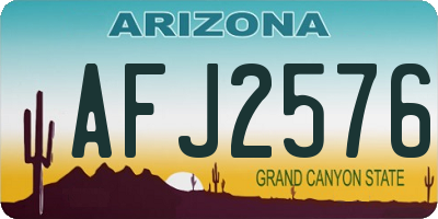 AZ license plate AFJ2576