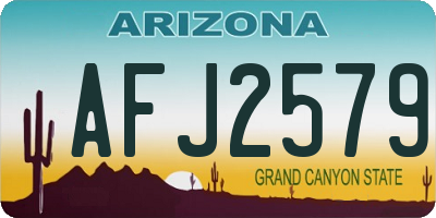 AZ license plate AFJ2579