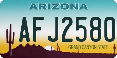 AZ license plate AFJ2580