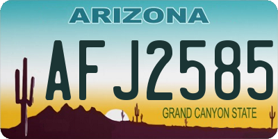 AZ license plate AFJ2585